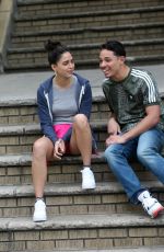 MELISSA BARRERA on the Set of In the Heights in New York 06/07/2019