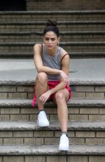 MELISSA BARRERA on the Set of In the Heights in New York 06/07/2019
