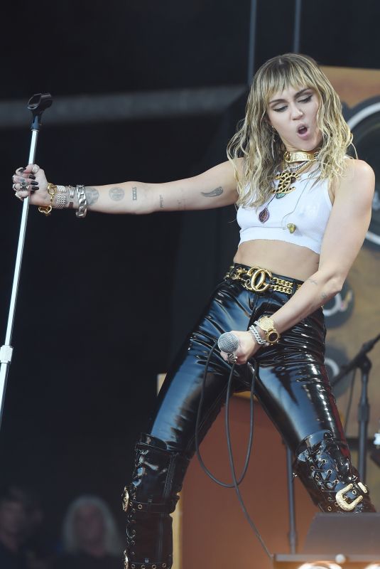 MILEY CYRUS Performs at Glastonbury Festival 06/30/2019