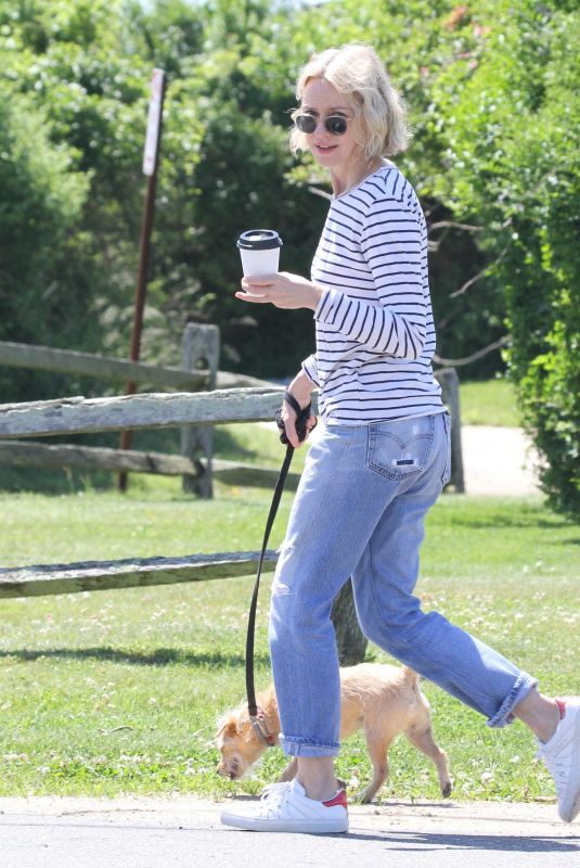NAOMI WATTS Out with Her Dog in East Hampton 06/15/2019
