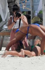 NATALIE ROSER in Bikinis at a Beach in Tulum 06/05/2019