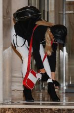 PARIS HILTON Leaves Her Hotel in Paris 06/08/2019