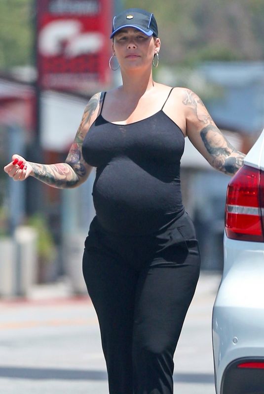 Pregnant AMBER ROSE Out in Studio City 06/24/2019