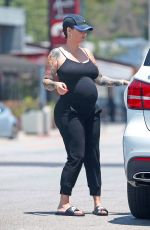 Pregnant AMBER ROSE Out in Studio City 06/24/2019