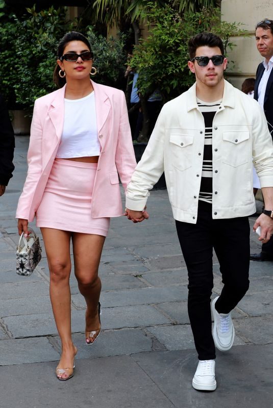 PRIYANKA CHOPRA and Nick Jonas Out on Champs Elysees in Paris 06/25/2019