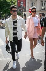 PRIYANKA CHOPRA and Nick Jonas Out on Champs Elysees in Paris 06/25/2019