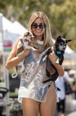 RACHEL MCCORD at Farmers Market with Her Dogs in Los Angeles 06/29/2019