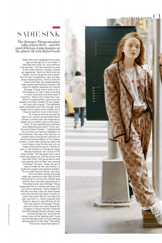 SADIE SINK in Elle Magazie, July 2019