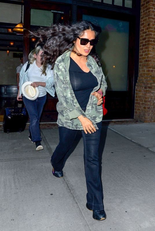 SALMA HAYEK Leaves Greenwich Hotel in New York 06/04/2019