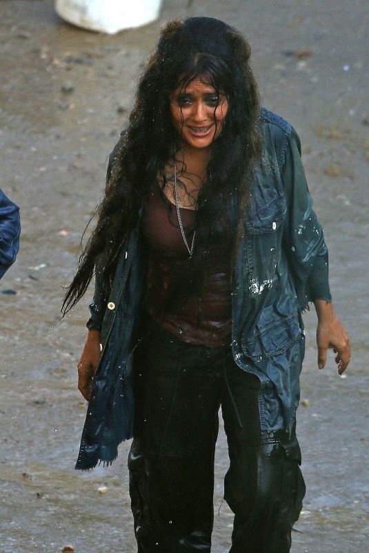 SALMA HAYEK on the Set of Bliss in Los Angeles 06/27/2019