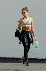 SARAH HYLAND in Tights Leaves a Gym in Los Angeles 06/12/2019
