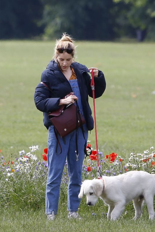 SOPHIE RUNDLE with Her Dog at a Park in London 06/20/2019