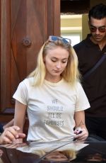 SOPHIE TURNER and Joe Jonas Leaves Hotel Crillon Le Brave in France 06/27/2019