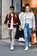 SOPHIE TURNER and Joe Jonas Shopiing at Celine Boutique in Paris 06/22/2019