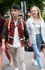 SOPHIE TURNER and Joe Jonas Shopiing at Celine Boutique in Paris 06/22/2019