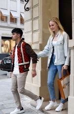 SOPHIE TURNER and Joe Jonas Shopiing at Celine Boutique in Paris 06/22/2019