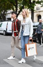 SOPHIE TURNER and Joe Jonas Shopiing at Celine Boutique in Paris 06/22/2019