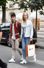 SOPHIE TURNER and Joe Jonas Shopiing at Celine Boutique in Paris 06/22/2019