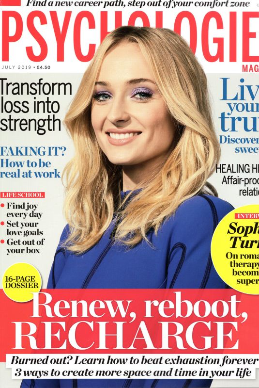 SOPHIE TURNER in Psychologies Magazine, July 2019