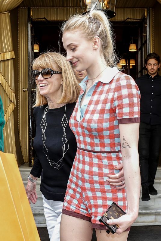 SOPHIE TURNER Leaves Royal Monceau Hotel in Paris 06/21/2019