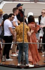 SOPHIE TURNER, PRIYANKA CHOPRA and Nick and Joe Jonas on at Prewedding Party at Boat Cruise on Seine River in Paris 06/24/2019