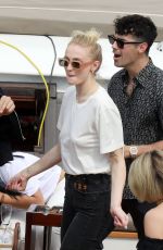SOPHIE TURNER, PRIYANKA CHOPRA and Nick and Joe Jonas on at Prewedding Party at Boat Cruise on Seine River in Paris 06/24/2019