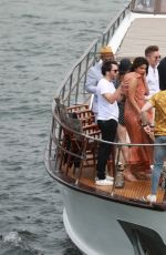 SOPHIE TURNER, PRIYANKA CHOPRA and Nick and Joe Jonas on at Prewedding Party at Boat Cruise on Seine River in Paris 06/24/2019