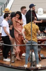 SOPHIE TURNER, PRIYANKA CHOPRA and Nick and Joe Jonas on at Prewedding Party at Boat Cruise on Seine River in Paris 06/24/2019