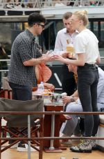 SOPHIE TURNER, PRIYANKA CHOPRA and Nick and Joe Jonas on at Prewedding Party at Boat Cruise on Seine River in Paris 06/24/2019