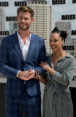 TESSA THOMPSON and Chris Hemsworth at Men in Black Photocall in London 06/02/2019