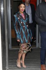 TESSA THOMPSON Arrives at BBC Radio 2 in London 06/03/2019