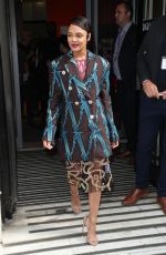 TESSA THOMPSON Arrives at BBC Radio 2 in London 06/03/2019