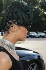 TESSA THOMPSON Arrives at Miu Miu Resort 2020 Show in Paris 06/29/2019