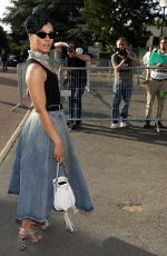 TESSA THOMPSON Arrives at Miu Miu Resort 2020 Show in Paris 06/29/2019