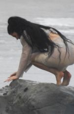 Wet KYLIE JENNER on the Photoshoot in Malibu 06/05/2019