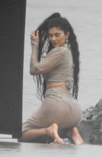 Wet KYLIE JENNER on the Photoshoot in Malibu 06/05/2019