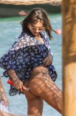 ALESSANDRA AMBROSIO in a Golden Bikini on the Beach in Mykonos 07/17/2019