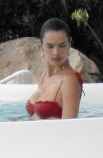 ALESSANDRA AMBROSIO in BIkini at a Pool in Ibiza 07/08/2019