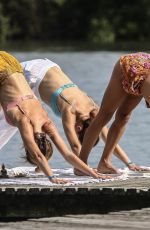 ALESSANDRA AMBROSIO in Bikini Doing Yoga on the Beach in Florianopolis 07/03/2019