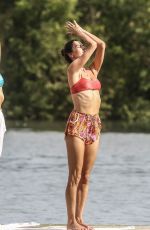 ALESSANDRA AMBROSIO in Bikini Doing Yoga on the Beach in Florianopolis 07/03/2019