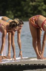 ALESSANDRA AMBROSIO in Bikini Doing Yoga on the Beach in Florianopolis 07/03/2019