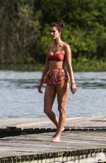 ALESSANDRA AMBROSIO in Bikini Doing Yoga on the Beach in Florianopolis 07/03/2019