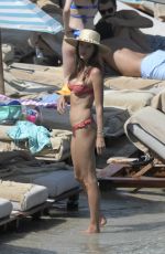 ALESSANDRA AMBROSIO in Red Bikini at a Beach in Mykonos 07/20/2019