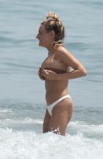 AMBER DAVIES in Bikini at a Beach in Marbella 07/22/2019
