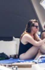 AMBER HEARD in Bikini at a Yacht on Amalfi Coast 07/27/2019