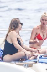 AMBER HEARD in Bikini at a Yacht on Amalfi Coast 07/27/2019