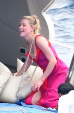AMBER HEARD in Bikini at a Yacht on Amalfi Coast 07/27/2019