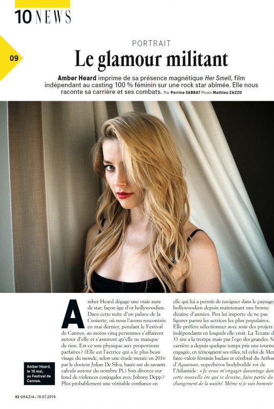AMBER HEARD in Grazia Magazine, France July 2019