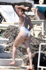 AMBER HEARD in Swimsuit at a Beach on Amalfi Coast 07/28/2019