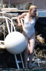 AMBER HEARD in Swimsuit on Vacation on Amalfi Coast 07/28/2019